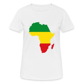 Afrika Karte Reggae Rasta Rastafari Ragga Regge - Frauen T-Shirt atmungsaktiv - Weiß - Vorne - AI Model Female 172 dark (172cm)