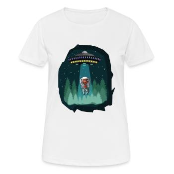 Weltraum Astronaut Dinosaurier - Frauen T-Shirt atmungsaktiv - Weiß - Vorne - AI Model Female 172 dark (172cm)