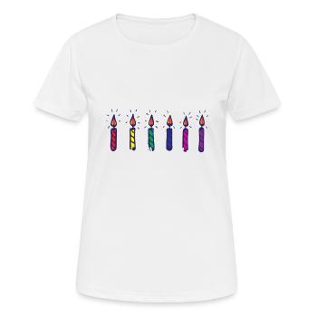 Kerzen Sechs Geburtstagskerzen - Frauen T-Shirt atmungsaktiv - Weiß - Vorne - AI Model Female 172 dark (172cm)