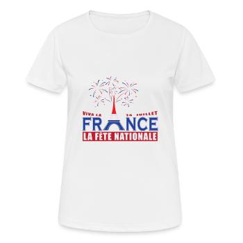 France July 14 National Day Gift - Women's Breathable T-Shirt - white - Front - AI Model Female 172 dark (172cm)