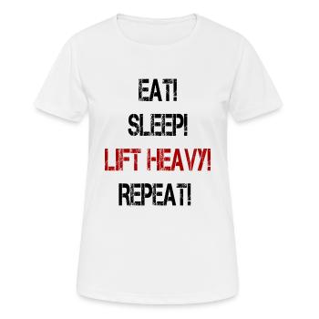 Ascenseur de musculation lourde Powerlifting Gym de levage - T-shirt respirant Femme - blanc - Devant - AI Model Female 172 dark (172cm)
