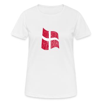 Flagge Dänemark - Frauen T-Shirt atmungsaktiv - Weiß - Vorne - AI Model Female 172 dark (172cm)