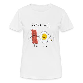 Keto Family Ketogenic Diet Cadeau Présent - T-shirt respirant Femme - blanc - Devant - AI Model Female 172 dark (172cm)