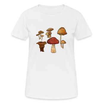 Champignon, champignons, morilles, butinant, chasse, idée cadeau - T-shirt respirant Femme - blanc - Devant - AI Model Female 172 dark (172cm)