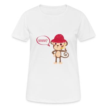 Affe Tier Lustig Telefonieren Banane Geschenkidee - Frauen T-Shirt atmungsaktiv - Weiß - Vorne - AI Model Female 172 dark (172cm)
