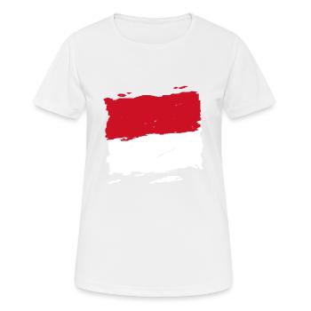 Monaco drapeau - Monaco Flagge - flag - Frauen T-Shirt atmungsaktiv - Weiß - Vorne - AI Model Female 172 dark (172cm)