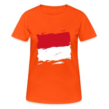 Drapeau Monaco - drapeau de Monaco - drapeau - T-shirt respirant Femme - orange néon - Devant - AI Model Female 172 dark (172cm)