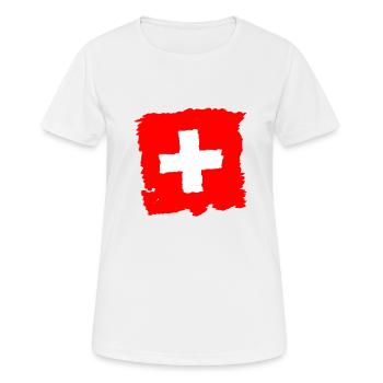 Switzerland flag - Switzer flag - Swiss flag - Women's Breathable T-Shirt - white - Front - AI Model Female 172 dark (172cm)