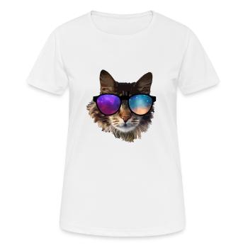 chat - T-shirt respirant Femme - blanc - Devant - AI Model Female 172 dark (172cm)