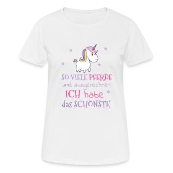 J’ai le plus beau cheval - T-shirt respirant Femme - blanc - Devant - AI Model Female 172 dark (172cm)