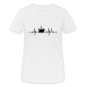 Pulsation de battement de coeur de café - cadeau de caféine Junkie - T-shirt respirant Femme - blanc - Devant - AI Model Female 172 dark (172cm)