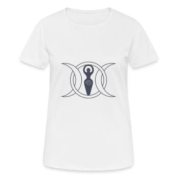 Wicca Pagan Triple Moon Göttin - Frauen T-Shirt atmungsaktiv - Weiß - Vorne - AI Model Female 172 dark (172cm)
