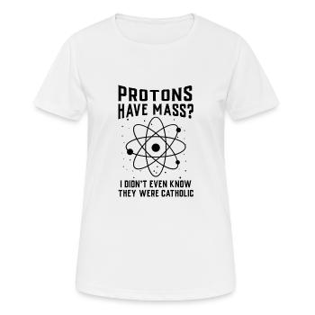 Les protons ont une masse - T-shirt respirant Femme - blanc - Devant - AI Model Female 172 dark (172cm)