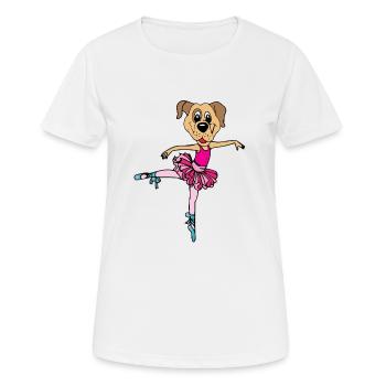 Ballerina chien à la danse - T-shirt respirant Femme - blanc - Devant - AI Model Female 172 dark (172cm)