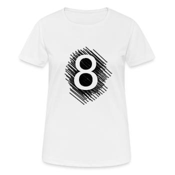 Zahl 8 Acht - Frauen T-Shirt atmungsaktiv - Weiß - Vorne - AI Model Female 172 dark (172cm)