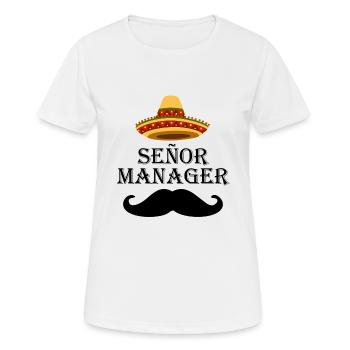 Senor Manager Señor Management Mexico - T-shirt respirant Femme - blanc - Devant - AI Model Female 172 dark (172cm)