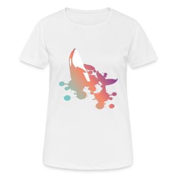 Orca whale pastel gradient gift - Women's Breathable T-Shirt - white - Front - AI Model Female 172 dark (172cm)