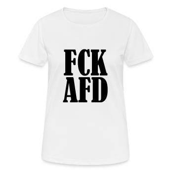 Fuck Afd contre le racisme contre le droit - T-shirt respirant Femme - blanc - Devant - AI Model Female 172 dark (172cm)