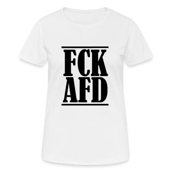 Fuck Afd contre le racisme contre le droit - T-shirt respirant Femme - blanc - Devant - AI Model Female 172 dark (172cm)