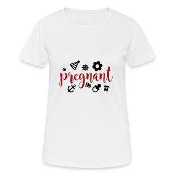 pregnant baby child born birth gift idea - Women's Breathable T-Shirt - white - Front - AI Model Female 172 dark (172cm)