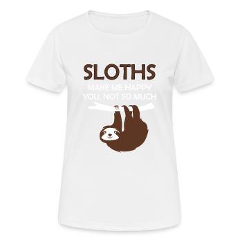 Les paresseux me rendent heureux que tu n'aimes pas ça - T-shirt respirant Femme - blanc - Devant - AI Model Female 172 dark (172cm)
