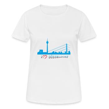 Düsseldorf - Frauen T-Shirt atmungsaktiv - Weiß - Vorne - AI Model Female 172 dark (172cm)
