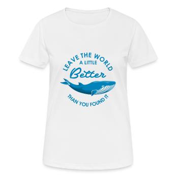 Baleines protection des animaux - T-shirt respirant Femme - blanc - Devant - AI Model Female 172 dark (172cm)