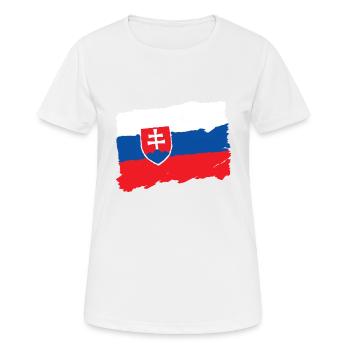 Slowakei Flagge - Frauen T-Shirt atmungsaktiv - Weiß - Vorne - AI Model Female 172 dark (172cm)