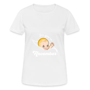 Schwangerschaft Schwanger November Geschenkidee - Frauen T-Shirt atmungsaktiv - Weiß - Vorne - AI Model Female 172 dark (172cm)