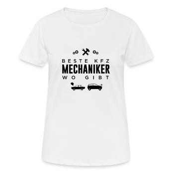 MEILLEUR MÉCANICIEN D'AUTEUR O WH EST - T-shirt respirant Femme - blanc - Devant - AI Model Female 172 dark (172cm)