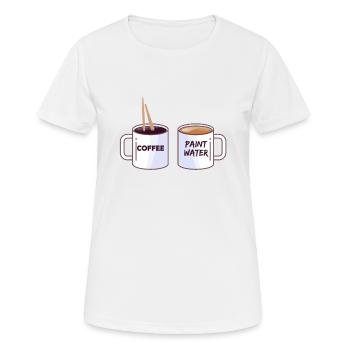 Kunst Künstler Kaffee Malen Bild Geschenk - Frauen T-Shirt atmungsaktiv - Weiß - Vorne - AI Model Female 172 dark (172cm)