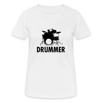 Le batteur - T-shirt respirant Femme - blanc - Devant - AI Model Female 172 dark (172cm)