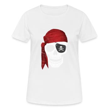 Pirat Totenkopf Augenklappe Geschenk Kind Sohn - Frauen T-Shirt atmungsaktiv - Weiß - Vorne - AI Model Female 172 dark (172cm)