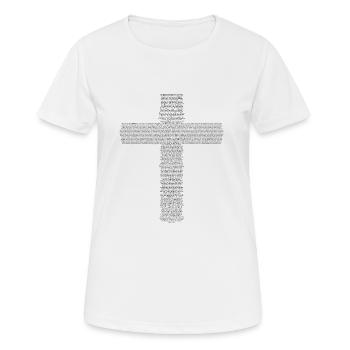Bible verse cross - Women's Breathable T-Shirt - white - Front - AI Model Female 172 dark (172cm)