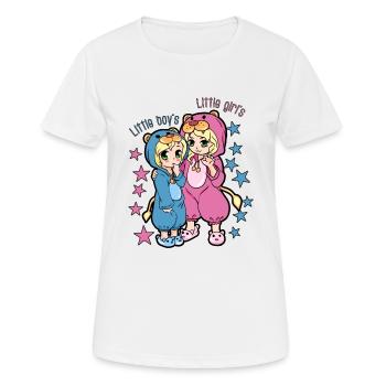 Cute boy cute girl onesie pajamas - Women's Breathable T-Shirt - white - Front - AI Model Female 172 dark (172cm)