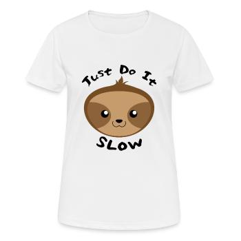 Faultier Mach Es Langsam Emoji Geschenk schwarz - Frauen T-Shirt atmungsaktiv - Weiß - Vorne - AI Model Female 172 dark (172cm)
