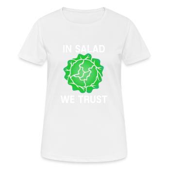 Dans Salad We Trust Vegan manger salade de verr - T-shirt respirant Femme - blanc - Devant - AI Model Female 172 dark (172cm)