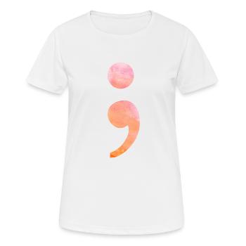 Point-virgule combattant aquarelle - T-shirt respirant Femme - blanc - Devant - AI Model Female 172 dark (172cm)