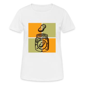 Beurre d'arachide Pop Art - T-shirt respirant Femme - blanc - Devant - AI Model Female 172 dark (172cm)