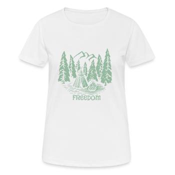 Freedome randonnée en montagne - T-shirt respirant Femme - blanc - Devant - AI Model Female 172 dark (172cm)