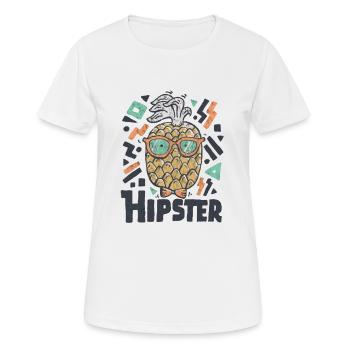 Hipster Ananas - Frauen T-Shirt atmungsaktiv - Weiß - Vorne - AI Model Female 172 dark (172cm)