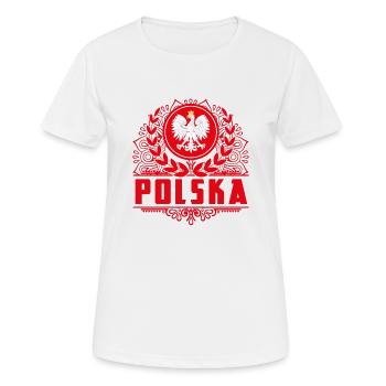 POLOGNE POLSKA POLOGNE - T-shirt respirant Femme - blanc - Devant - AI Model Female 172 dark (172cm)