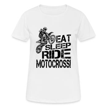 Motocross Motorcycle Bike Stunt Motorsport Gift - Women's Breathable T-Shirt - white - Front - AI Model Female 172 dark (172cm)