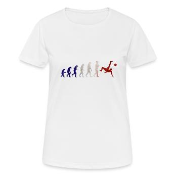 Evolution Fußball Frankreich - Frauen T-Shirt atmungsaktiv - Weiß - Vorne - AI Model Female 172 dark (172cm)
