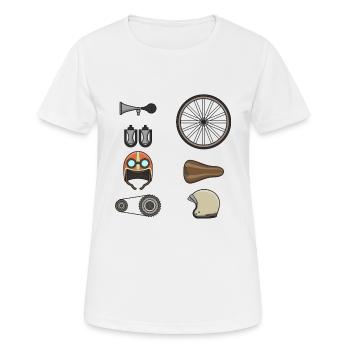 Bicycle Parts - Cyclists - Women's Breathable T-Shirt - white - Front - AI Model Female 172 dark (172cm)