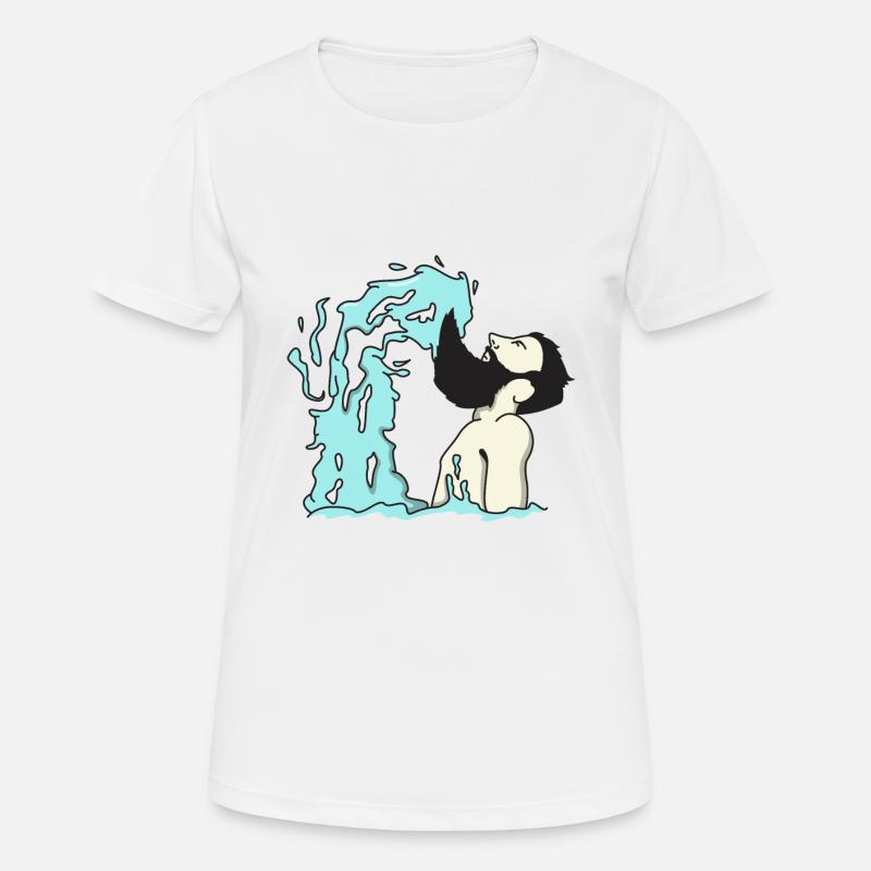 Beard wave - funny men with beard gift - Women's Breathable T-Shirt - white