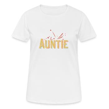AUNTIE DESIGN - Frauen T-Shirt atmungsaktiv - Weiß - Vorne - AI Model Female 172 dark (172cm)