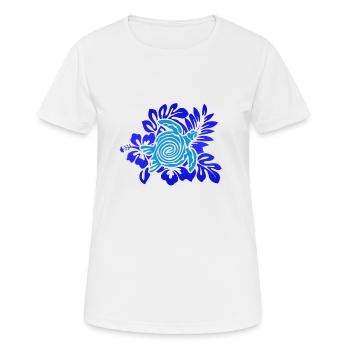 Tortue - Hawaii fleurs été plage mer - T-shirt respirant Femme - blanc - Devant - AI Model Female 172 dark (172cm)