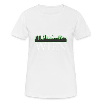 Wien Hauptstadt Wiener in Wien geboren - Frauen T-Shirt atmungsaktiv - Weiß - Vorne - AI Model Female 172 dark (172cm)
