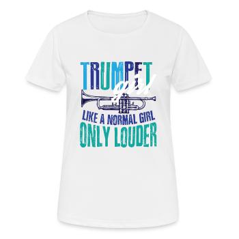 Girl playing the trumpet - Women's Breathable T-Shirt - white - Front - AI Model Female 172 dark (172cm)